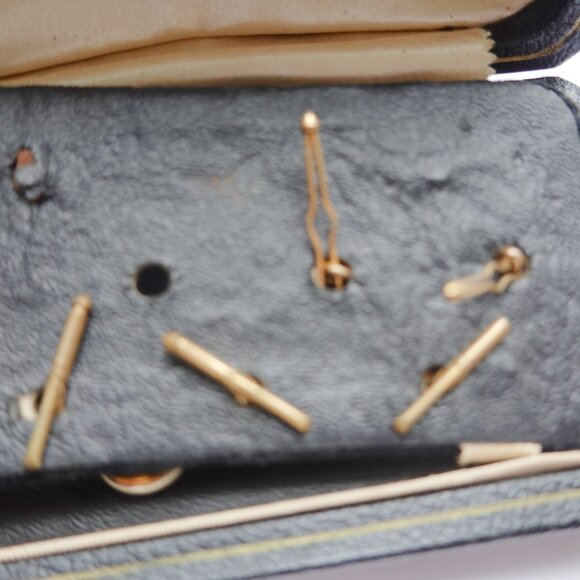 Platinum Clad 14k Gold Filled Pearl Cufflinks Studs Complete set - Picture 4 of 4